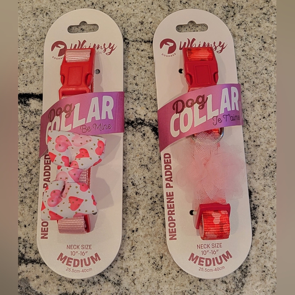 Doghaus Whimsy collection dog collars, set of 2, NWT
